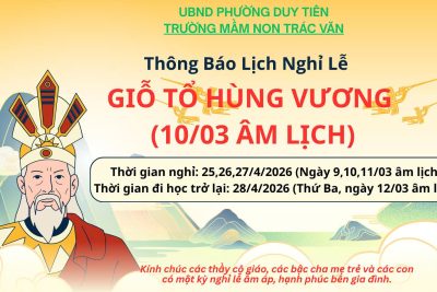 NGHỈ GIỔ TỔ HÙNG VƯƠNG 10.3. 2026 (âm lịch)