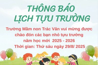 THÔNG BÁO LỊCH TỰU TRƯỜNG